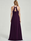 Floor length halter neckline chiffon fabric Bridesmaid Dress Sarah