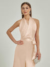 NZ Bridal Champagne Halter Satin Rompers EB30S19 Poppy c