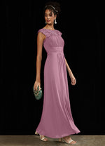 NZ Bridal Chiffon Lace Dusty Rose Maxi bridesmaid dresses 09996ep Ryan d