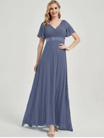 NZ Bridal Chiffon Short Sleeves Flowy Stormy bridesmaid dresses 09890ep Mei a