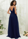 NZ Bridal Navy Blue Backless Pleated Tulle bridesmaid dresses R1029 Alma  b