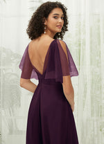 NZ Bridal Plum Sweetheart Tulle Maxi bridesmaid dresses R1027 Dallas detail1