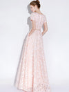 [Final Sale] Pink Pocket A Line Pleated Noble Formal Evening Dress