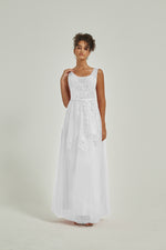 [Final Sale] White Tulle Lace Bridesmaid Dress Lana