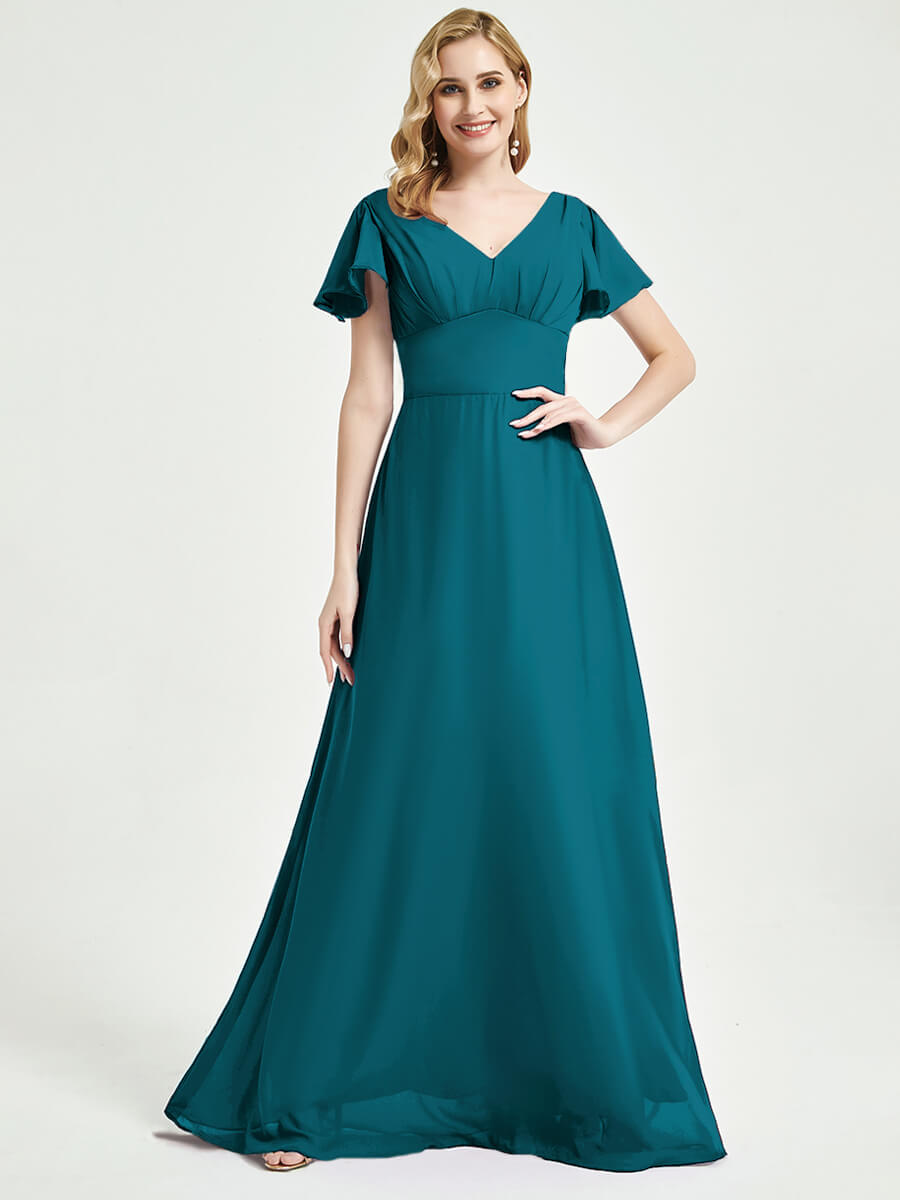 Teal Chiffon Bridesmaid Dress Ulanni