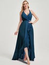 Ink Blue Chiffon Bridesmaid Dress Kyomi With V Neckline