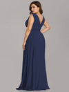 [Final Sale] US16 Navy Blue V-neck Chiffon Bridesmaid Dress Mia