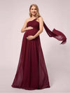 [Final Sale] US18 Burgundy Rushed Maternity Dress Elisa