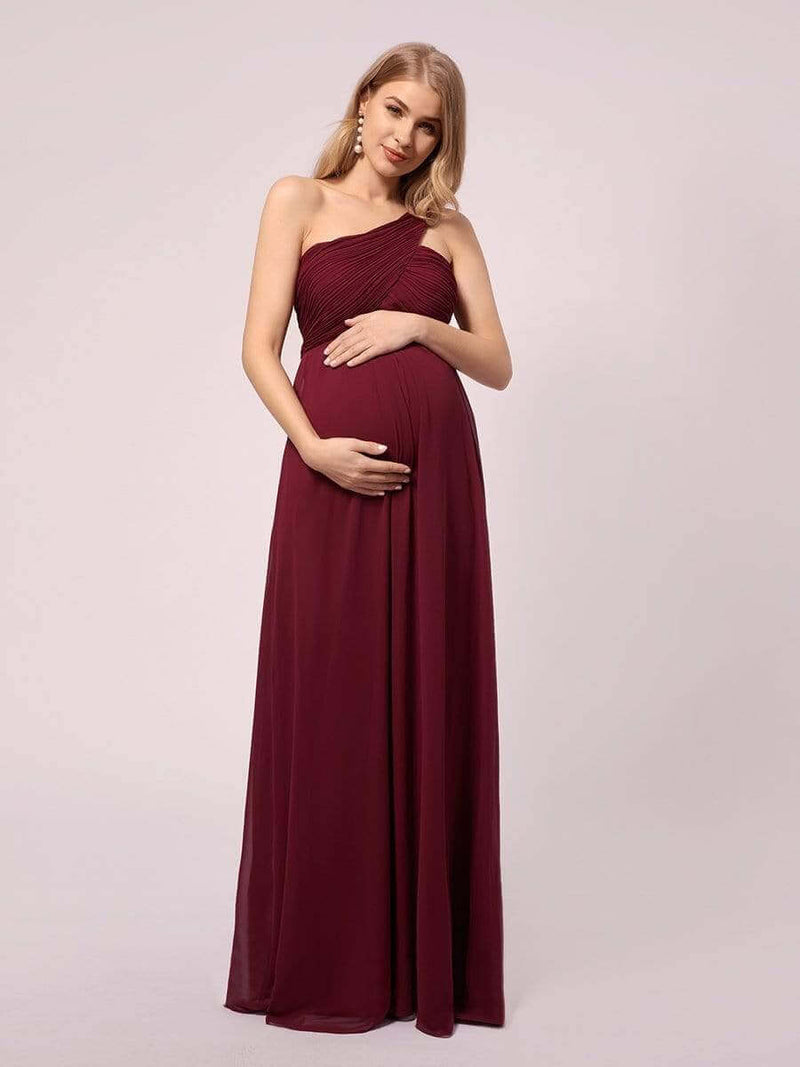 [Final Sale] US18 Burgundy Rushed Maternity Dress Elisa