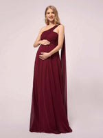 [Final Sale] US18 Burgundy Rushed Maternity Dress Elisa