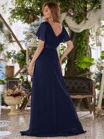 [Final Sale] US24 Navy Blue Plus Size Bridesmaid Dresses for Wedding Party-Mei