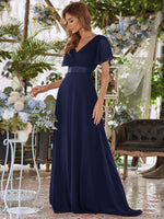 [Final Sale] US24 Navy Blue Plus Size Bridesmaid Dresses for Wedding Party-Mei