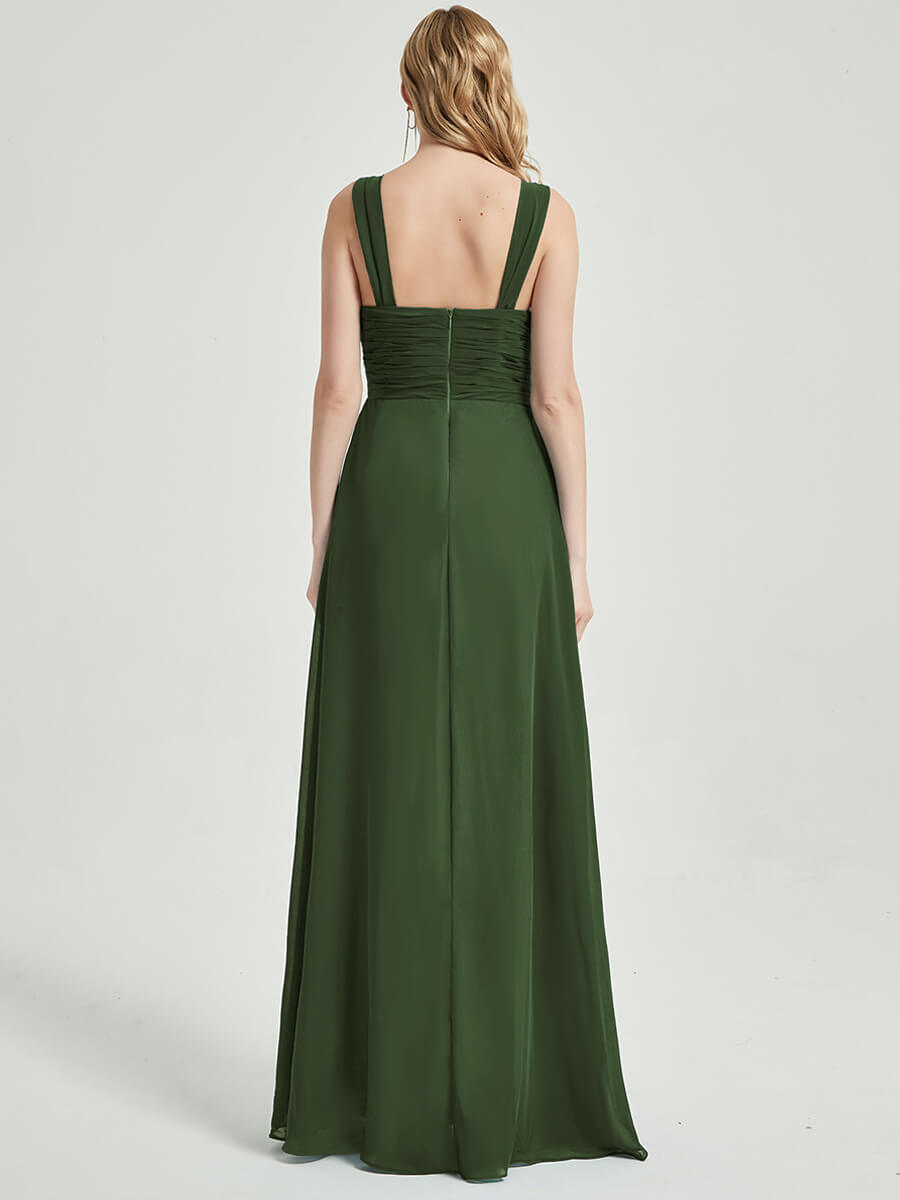 Olive Chiffon Bridesmaid Dress Rosalind