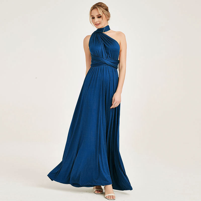 Final Sale] Ink Blue Infinity Wrap Maxi Bridesmaid Dress – NZ Bridal
