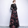 Floor Length Sleeves Pocket Black Party Gown