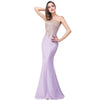 [Final Sale] Dusty Purple Mermaid Gown Gold Appliques Lavender-Lynne