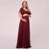 [Final Sale] Burgundy Wine Maternity Baby Shower Party Dress-Mey