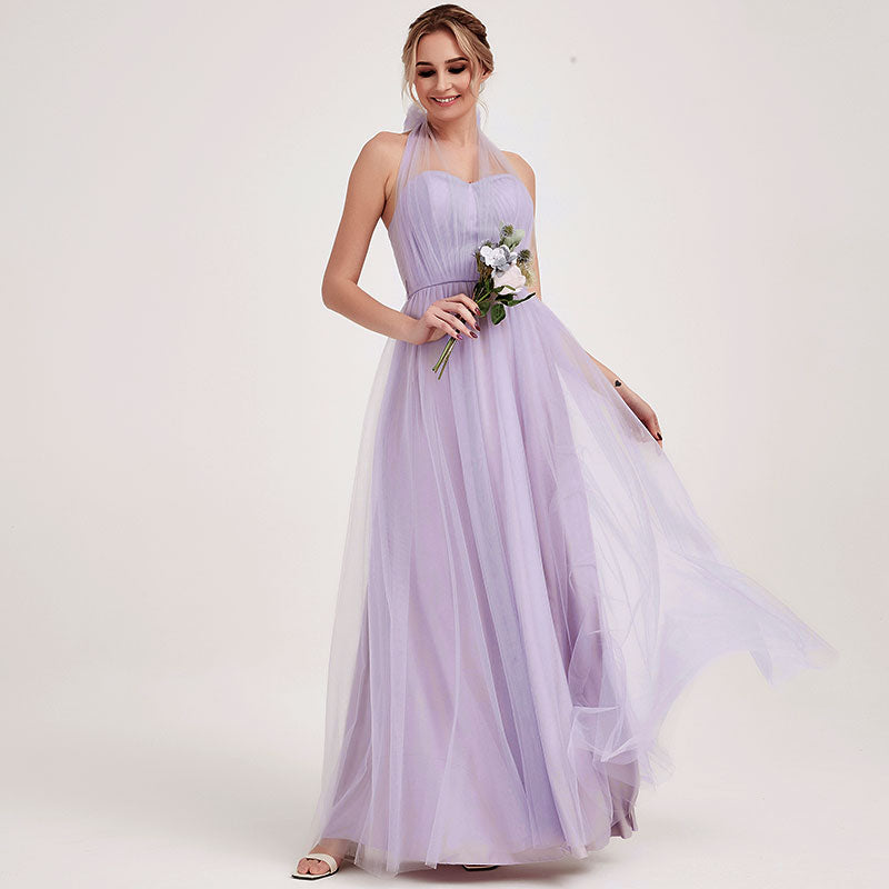 Purple Tulle Mismatched Mermaid Convertible Sweetheart Long Bridesmaid –  AlineBridal