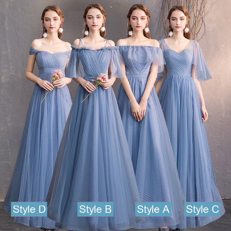 Sweetheart Neck Lace Up Straps Dusty Blue Bridesmaid Dresses Mix Match Dot Styles Dot Sweetheart Neck Lace Up Straps Dusty Blue Bridesmaid Dresses- NZ Bridal