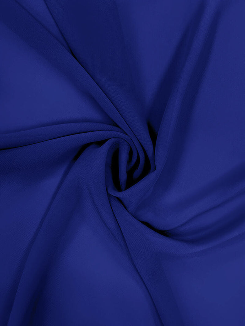 NZBridal Chiffon Fabric By The 1/2 Yard Dark Royal Blue