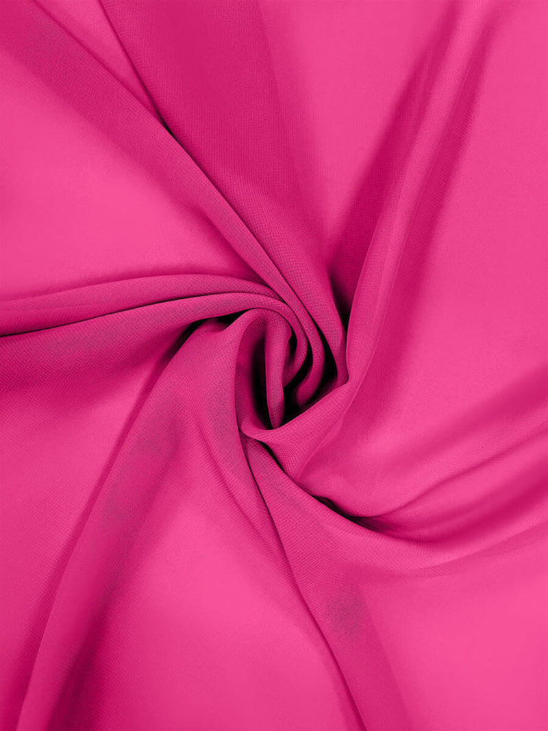 Hot Pink Chiffon Fabric By The 1/2 Yard - NZ Bridal