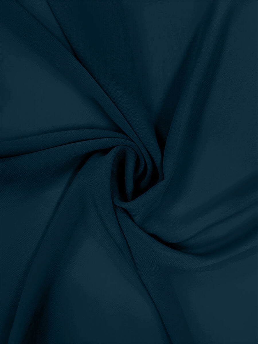 NZBridal Chiffon Fabric By The 1/2 Yard Ink Blue