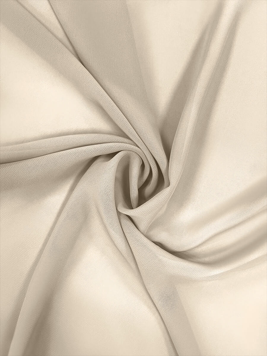 NZBridal Chiffon Fabric By The 1/2 Yard Light Champagne